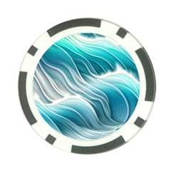 Pastel Blue Ocean Waves Iii Poker Chip Card Guard