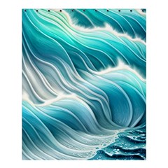 Pastel Blue Ocean Waves Iii Shower Curtain 60  X 72  (medium)  by GardenOfOphir