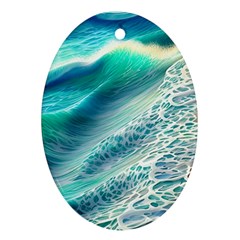 Pastel Beach Wave Ornament (oval) by GardenOfOphir