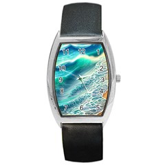 Pastel Beach Wave Barrel Style Metal Watch by GardenOfOphir