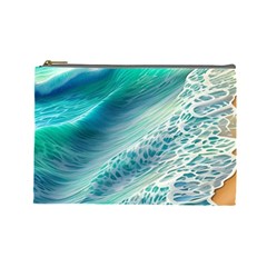 Pastel Beach Wave Cosmetic Bag (large) by GardenOfOphir