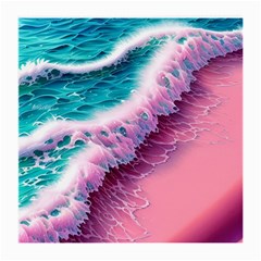 Summer Waves In Pink Ii Medium Glasses Cloth (2 Sides) by GardenOfOphir