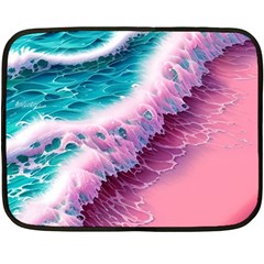 Summer Waves In Pink Ii One Side Fleece Blanket (mini) by GardenOfOphir