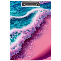 Summer Waves In Pink Ii A4 Acrylic Clipboard by GardenOfOphir