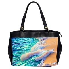 Waves At The Ocean s Edge Oversize Office Handbag (2 Sides) by GardenOfOphir