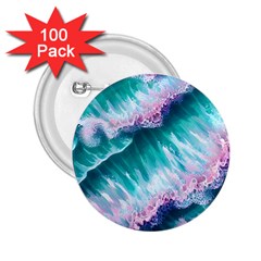 Summer Waves In Pink Iii 2 25  Buttons (100 Pack) 