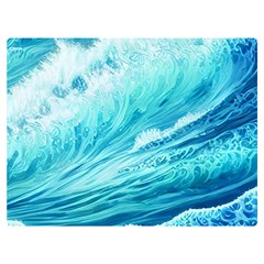Blue Ocean Wave Watercolor Ii Premium Plush Fleece Blanket (extra Small) by GardenOfOphir