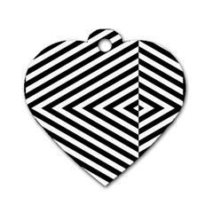 Abstract Lines Pattern Art Design Background Dog Tag Heart (two Sides) by Ravend