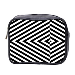 Abstract Lines Pattern Art Design Background Mini Toiletries Bag (two Sides)