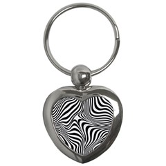 Pattern Geometric Lines Shapes Design Art Key Chain (Heart)