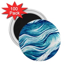 Abstract Blue Ocean Waves 2 25  Magnets (100 Pack)  by GardenOfOphir