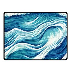 Abstract Blue Ocean Waves Fleece Blanket (small) by GardenOfOphir