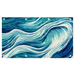 Abstract Blue Ocean Waves Banner And Sign 7  X 4  by GardenOfOphir