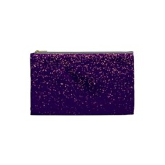 Purple Glittery Backdrop Scrapbooking Sparkle Cosmetic Bag (small)