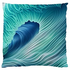 Summer Ocean Waves Large Cushion Case (two Sides) by GardenOfOphir