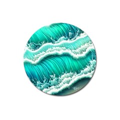 Ocean Waves Design In Pastel Colors Magnet 3  (round) by GardenOfOphir