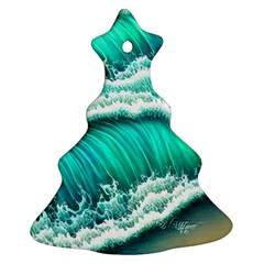 Ocean Waves Design In Pastel Colors Ornament (Christmas Tree) 