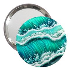 Ocean Waves Design In Pastel Colors 3  Handbag Mirrors by GardenOfOphir