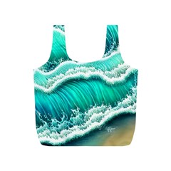 Ocean Waves Design In Pastel Colors Full Print Recycle Bag (s) by GardenOfOphir