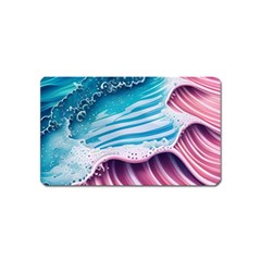 Pink Wave Crashing On The Shore Magnet (name Card)