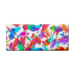 Feathers Pattern Background Colorful Plumage Hand Towel by Ravend