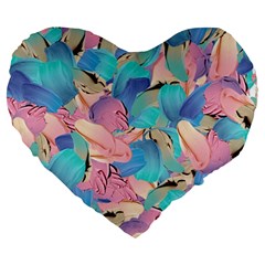 Painting Watercolor Abstract Design Artistic Ink Large 19  Premium Heart Shape Cushions