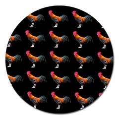 Background Pattern Chicken Fowl Cockerel Livestock Magnet 5  (round)