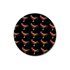 Background Pattern Chicken Fowl Cockerel Livestock Magnet 3  (round)