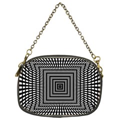 Focus Squares Optical Illusion Background Pattern Chain Purse (one Side)