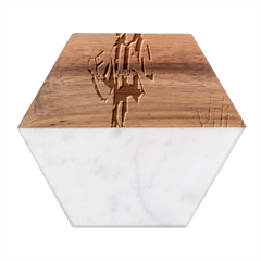 Fernando Torres Wallpaper Marble Wood Coaster (hexagon)  by artworkshop