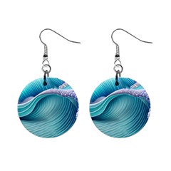 Pastel Sea Waves Mini Button Earrings by GardenOfOphir