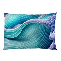 Pastel Sea Waves Pillow Case (two Sides) by GardenOfOphir