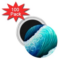 Abstract Waves In Blue And Green 1 75  Magnets (100 Pack)  by GardenOfOphir