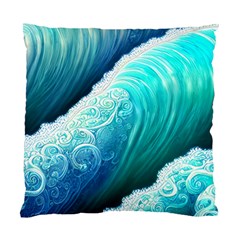 Abstract Waves In Blue And Green Standard Cushion Case (one Side) by GardenOfOphir