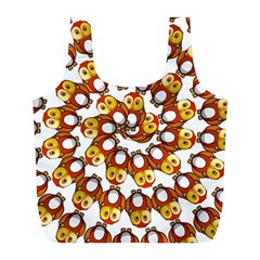 Owl Animal Bird Nature Feather Eyes Plumage Full Print Recycle Bag (l)