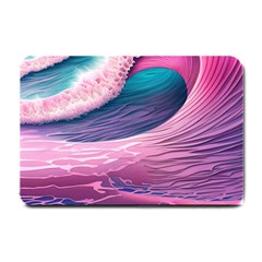 Pink Waves On The Beach Ii Small Doormat by GardenOfOphir