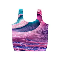 Pink Waves On The Beach Ii Full Print Recycle Bag (s)