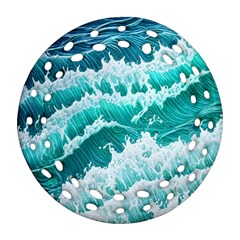 Waves On The Ocean Ii Ornament (round Filigree) by GardenOfOphir