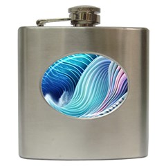 Ocean Waves Pastel Hip Flask (6 Oz) by GardenOfOphir
