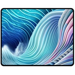 Ocean Waves Pastel One Side Fleece Blanket (medium) by GardenOfOphir