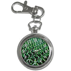 Bottles Green Drink Pattern Soda Refreshment Key Chain Watches by Ravend