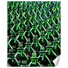 Bottles Green Drink Pattern Soda Refreshment Canvas 11  X 14 