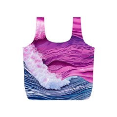 Abstract Pink Ocean Waves Full Print Recycle Bag (s) by GardenOfOphir