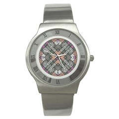 Mandala Decoration Floral Flower Indian Design Stainless Steel Watch