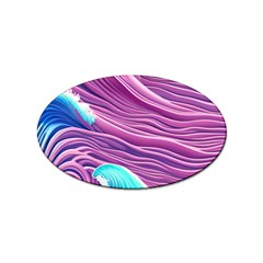 Pink Water Waves Sticker Oval (100 Pack) by GardenOfOphir