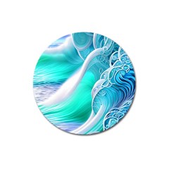 Pastel Simple Wave Magnet 3  (round) by GardenOfOphir