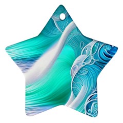 Pastel Simple Wave Star Ornament (two Sides) by GardenOfOphir