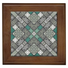 Mandala Decoration Floral Flower Indian Design Pattern Framed Tile