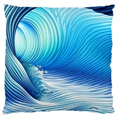 Nature s Beauty; Ocean Waves Large Premium Plush Fleece Cushion Case (two Sides) by GardenOfOphir