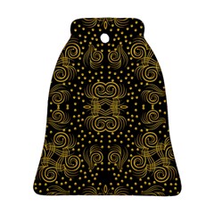 Pattern Seamless Gold 3d Abstraction Ornate Bell Ornament (two Sides)